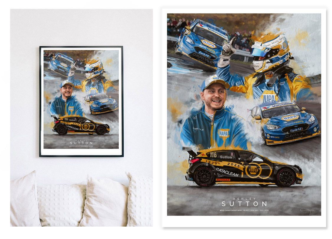 BTCC driver Ask Sutton Art Print