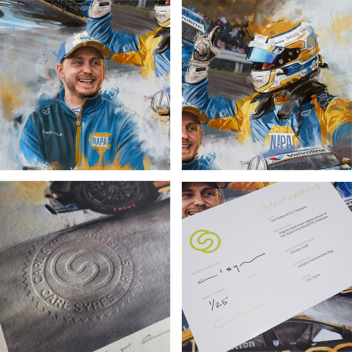 Napa Ash Sutton BTCC Driver Prints