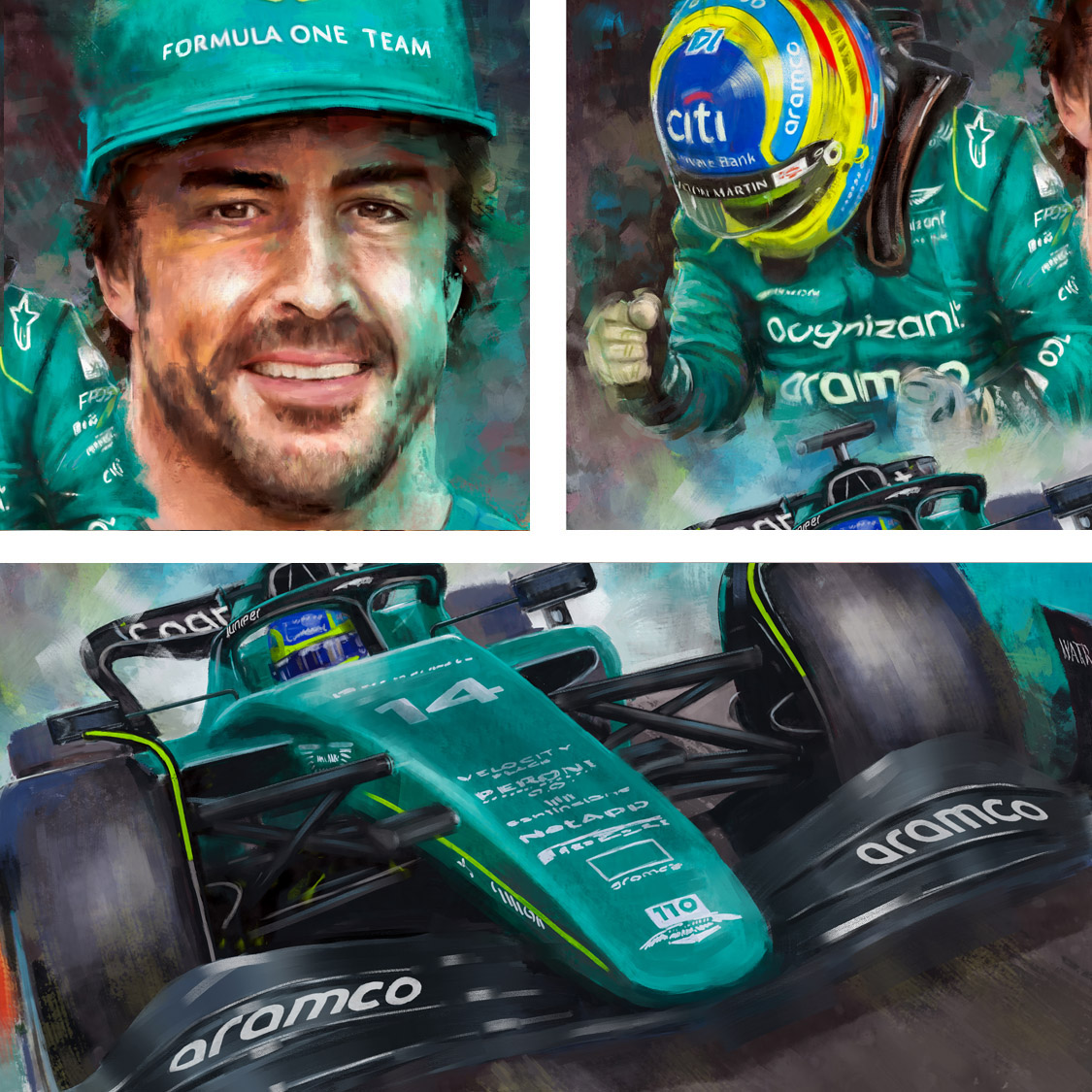 Fernando Alonso World Champion F1 Driver Prints