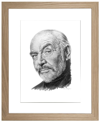 Sean Connery Framed Original Pencil Drawing