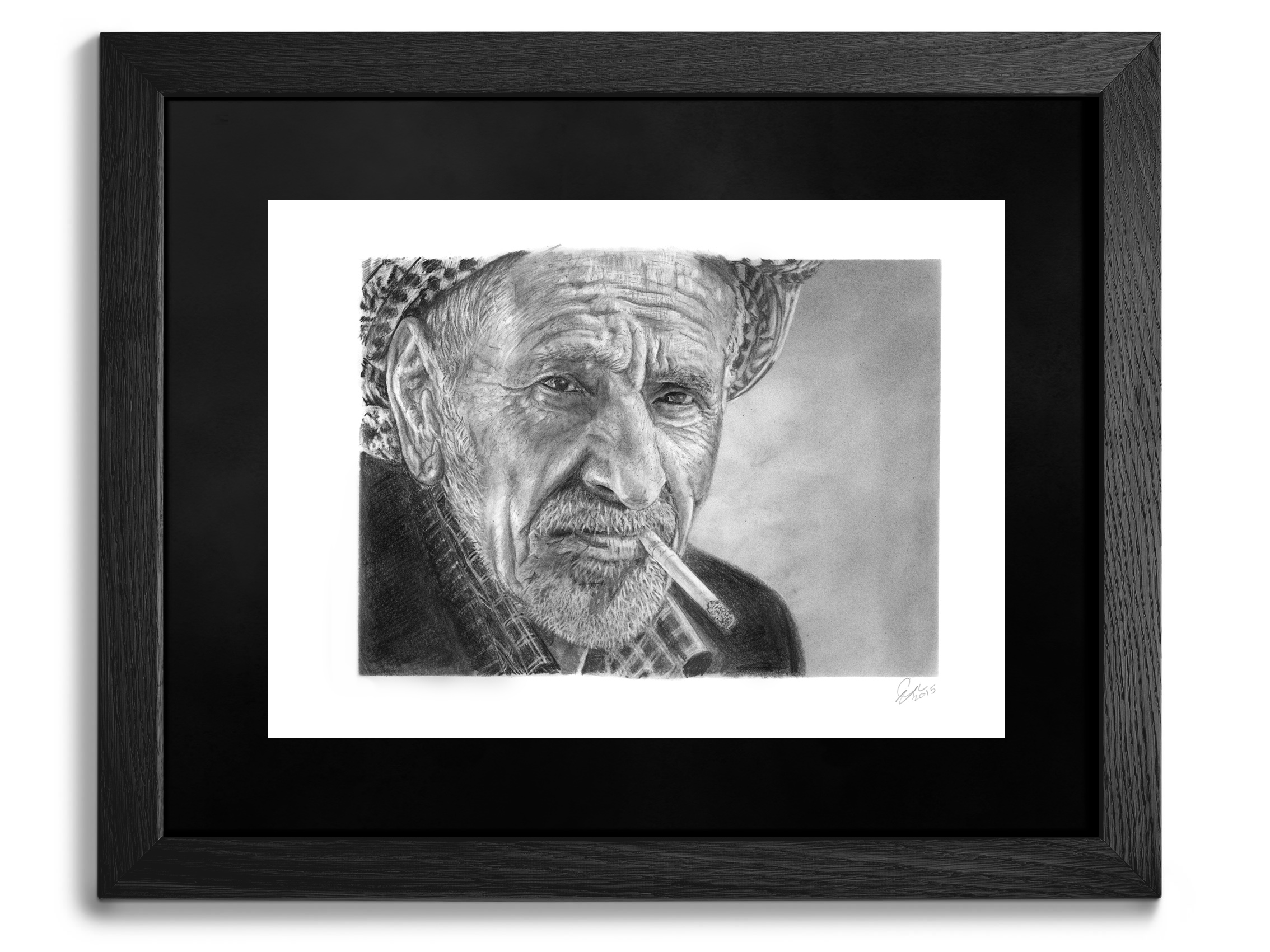 'Life Lines 001' Framed Original Pencil Drawing