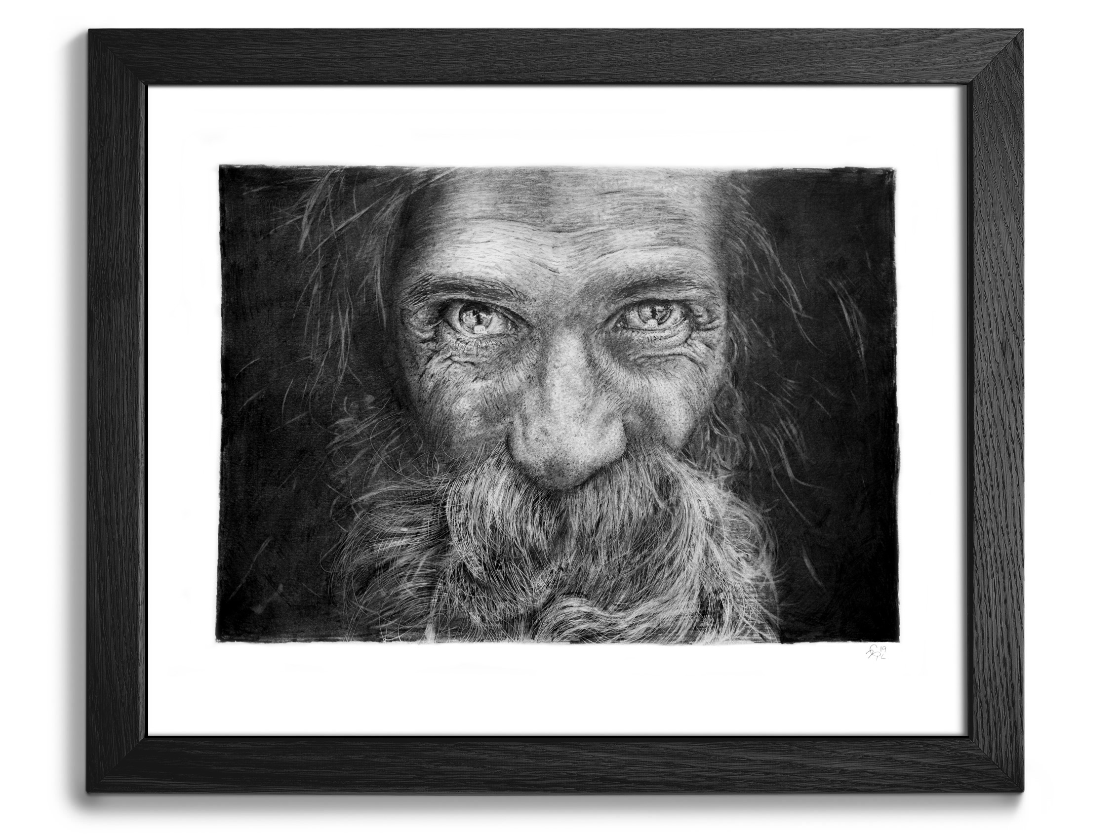 'Life Lines 003' Framed Original Pencil Drawing