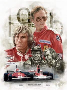 Hunt v Lauda art print