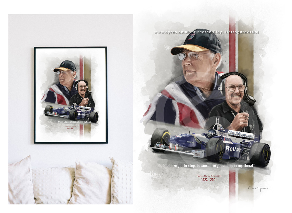 Commemorative Murray Walker, Art Print