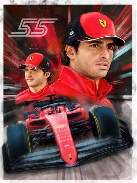 Carlos Sainz Jr F1 Driver for Ferrari.