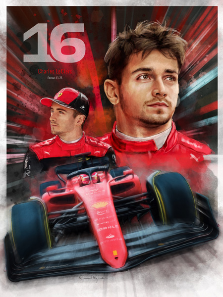 Charles-LeClerc Ferarri Prints.