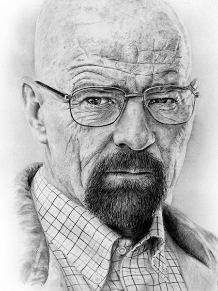 Walter White from Breaking Bad. Pencil Drawing. Available for purchase.