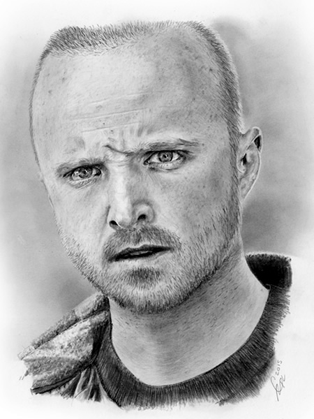 Jesse Pinkman from Breaking Bad. Available with Walter White as twin framed originals.