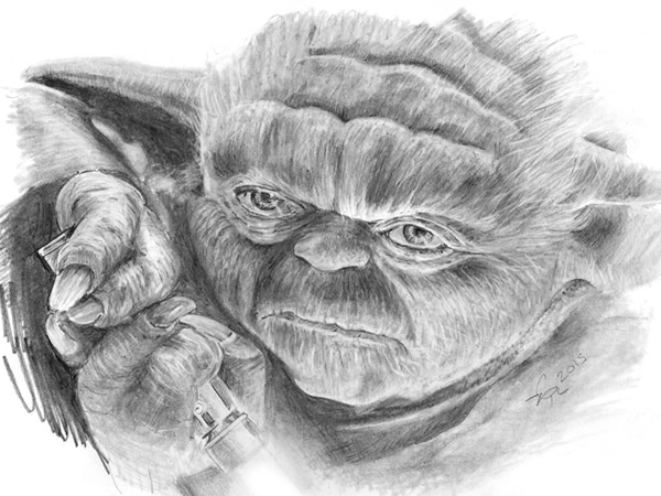 Yoda pencil drawing