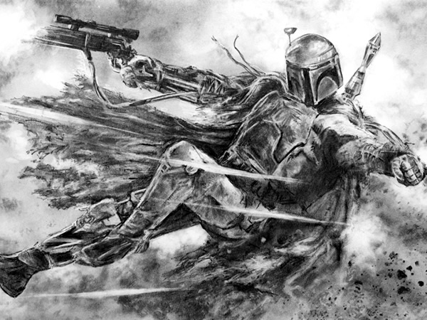 Boba Fett Pencil Drawing