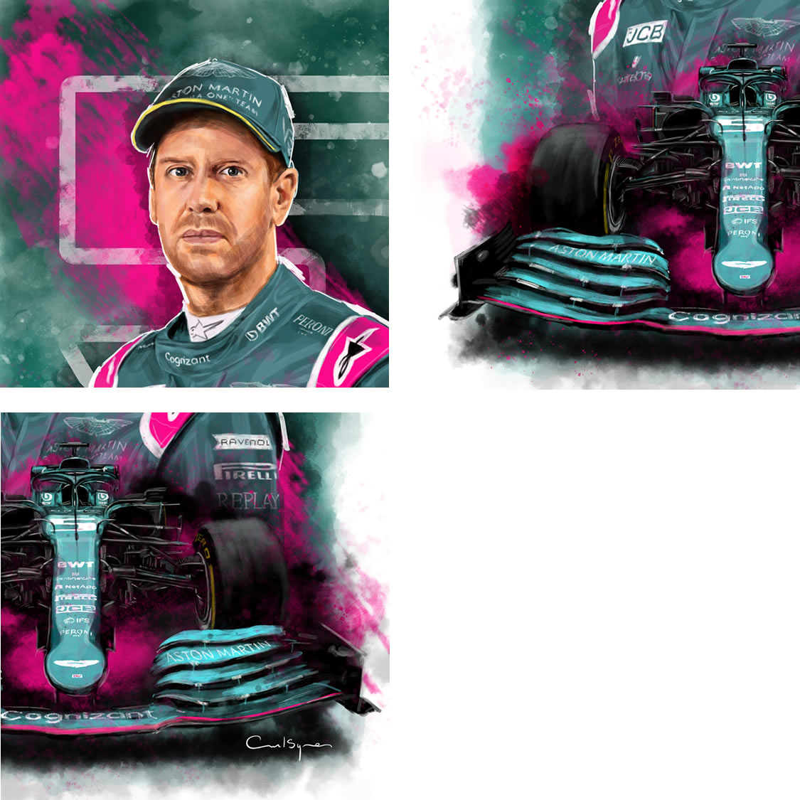 Sebastial Vettel F1 Driver Prints